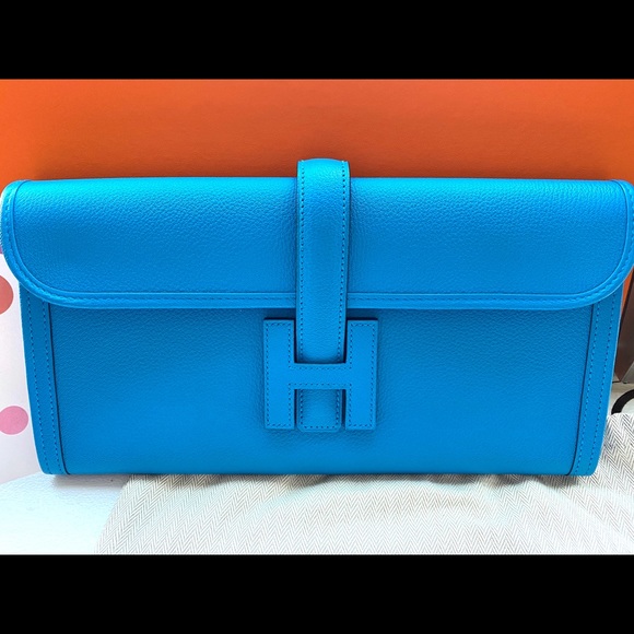 SOLD Hermes Jige Elan Bleu Zanzibar - Picture 2 of 5